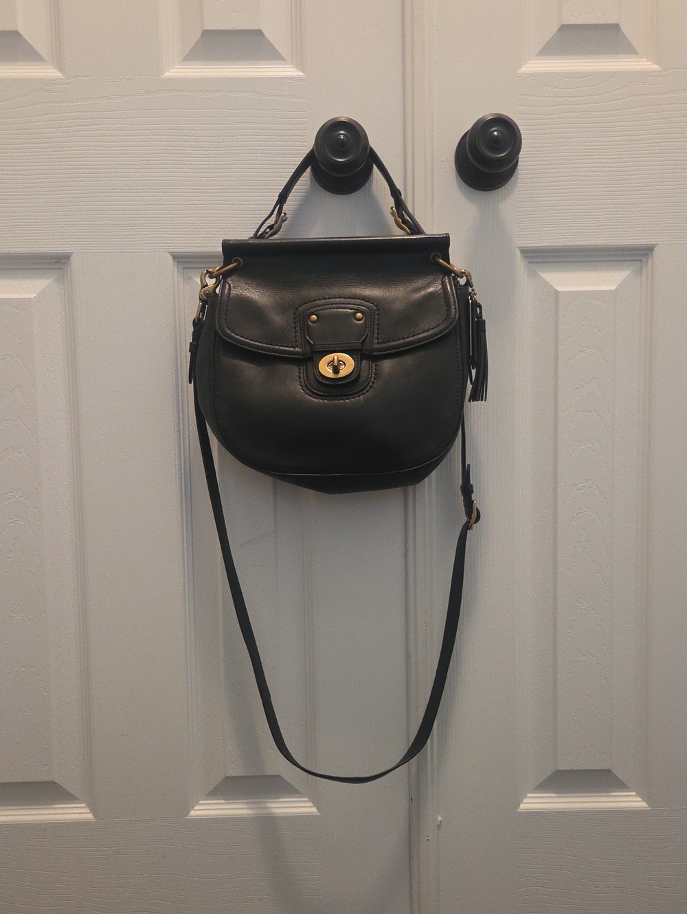 Coach Willis Legacy 70th Anniversary Black Leather Bag with Gold Accents